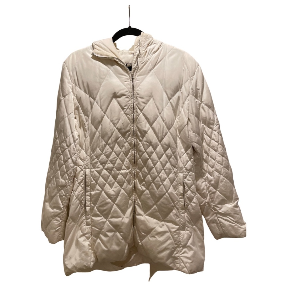 Post Card White Puffer Jacket